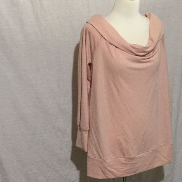Lauren Conrad Off Shoulder Sweatshirt Paden Peach - Picture 3 of 6